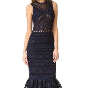 Jonathan Simkhai lace embroidered navy/black dress